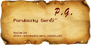 Porubszky Gerő névjegykártya